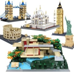 Városi építészet építőkockák Colloseum Taj Mahal Fallingwater Villa New York-i modell Lego Bricks felnőtt játékokkal kompatibili