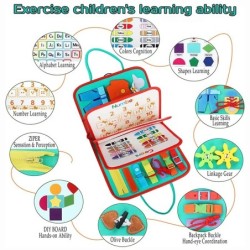 Busy Board Montessori játékok kisgyermekeknek Érzékelő játék Óvodai tanulás Oktatási utazási tevékenységek fiúknak Finommotoriku