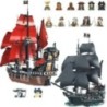 Pirates Of The Caribbean Ship Queen's Revenge Warship Black Pearl Sailboat Building Block Bricks MOC 4195 Assembly Toys Kid Gift