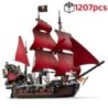 Pirates Of The Caribbean Ship Queen's Revenge Warship Black Pearl Sailboat Building Block Bricks MOC 4195 Assembly Toys Kid Gift