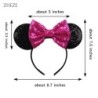 Disney Black Mouse Ears Headband For Girls 5"Bow Party Hairband Festival DIY Hair Accessories Femme