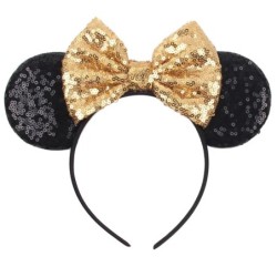 Disney Black Mouse Ears Headband For Girls 5"Bow Party Hairband Festival DIY Hair Accessories Femme