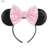 Disney Black Mouse Ears Headband For Girls 5"Bow Party Hairband Festival DIY Hair Accessories Femme