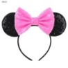 Disney Black Mouse Ears Headband For Girls 5"Bow Party Hairband Festival DIY Hair Accessories Femme