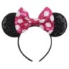 Disney Black Mouse Ears Headband For Girls 5"Bow Party Hairband Festival DIY Hair Accessories Femme