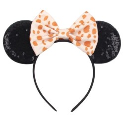 Disney Black Mouse Ears Headband For Girls 5"Bow Party Hairband Festival DIY Hair Accessories Femme