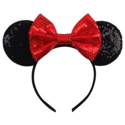 Disney Black Mouse Ears Headband For Girls 5"Bow Party Hairband Festival DIY Hair Accessories Femme