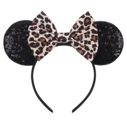 Disney Black Mouse Ears Headband For Girls 5"Bow Party Hairband Festival DIY Hair Accessories Femme