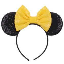 Disney Black Mouse Ears Headband For Girls 5"Bow Party Hairband Festival DIY Hair Accessories Femme