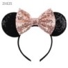 Disney Black Mouse Ears Headband For Girls 5"Bow Party Hairband Festival DIY Hair Accessories Femme