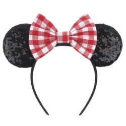 Disney Black Mouse Ears Headband For Girls 5"Bow Party Hairband Festival DIY Hair Accessories Femme