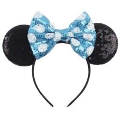 Disney Black Mouse Ears Headband For Girls 5"Bow Party Hairband Festival DIY Hair Accessories Femme