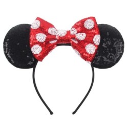 Disney Black Mouse Ears Headband For Girls 5"Bow Party Hairband Festival DIY Hair Accessories Femme