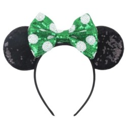 Disney Black Mouse Ears Headband For Girls 5"Bow Party Hairband Festival DIY Hair Accessories Femme