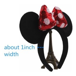 2024 Hot Sales Disney Mickey Ears Headband For Girls Women 5''Polka Dot Bow Hairband Festival Party Travel DIY Hair Accessories