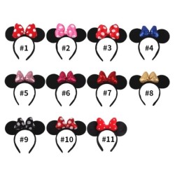 2024 Hot Sales Disney Mickey Ears Headband For Girls Women 5''Polka Dot Bow Hairband Festival Party Travel DIY Hair Accessories