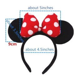 2024 Hot Sales Disney Mickey Ears Headband For Girls Women 5''Polka Dot Bow Hairband Festival Party Travel DIY Hair Accessories