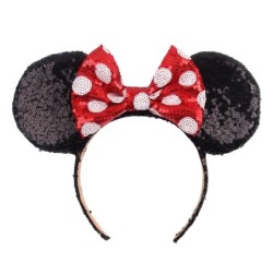 2024 Hot Sales Disney Mickey Ears Headband For Girls Women 5''Polka Dot Bow Hairband Festival Party Travel DIY Hair Accessories