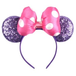 2024 Hot Sales Disney Mickey Ears Headband For Girls Women 5''Polka Dot Bow Hairband Festival Party Travel DIY Hair Accessories