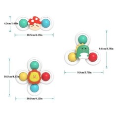 3 db-os szett tapadókorongos pörgető rajzfilm állatpörgető játékok gyerekeknek ablak baba etetőszék asztali utazó fürdőjáték gye