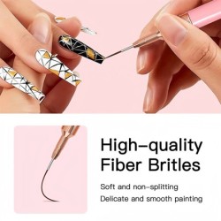 5 db Nail Art Liner ecsetek szett hosszúkás vonalak csíkozás rajz UV gél festés körömtervező toll professzionális manikűr eszköz