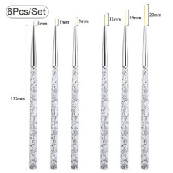 5/7/9mm 11/15/20mm körömkefe akril francia csíkos vonal festés rajz virág toll gél UV fényezés márvány nyél manikűr eszközök