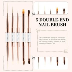 5 db kétvégű Nail Art toll ecset