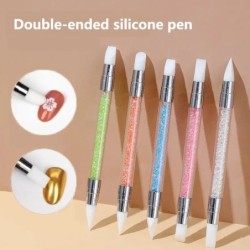 Nail Art Pen Dupla fejű szilikon virágformázó toll állítható ragasztórúd dombornyomó toll köröm ecset minden otthoni eszköz