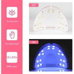 CNHIDS 54W 18 LED szárító lámpa manikűr UV körömszárító kikeményítő zselés körömlakk USB Smart Timerrel Sun Light Nail Art eszkö