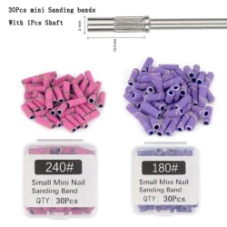 30Pcs 3.1MM Mini Nail Sanding Bands With Shaft 3/32" Nail Drill Bits SandBands Dead Skin Calluses Nail Gel Remove Nail Tool Set