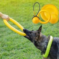 Kisállatrepülő korongok Kiképző gyűrűhúzó kutyajátékok nagytestű kutyáknak Harapásálló rágógolyós játék úszó kiskutya interaktív