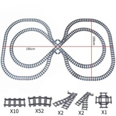 Városi vonatok flexibilis váltó vasúti sínek keresztező sínek villás egyenes ívelt építőelem tégla játékok kompatibilis 7996