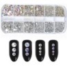 Nail Art strassz készlet 2400db Nail Gems Ab lapos hátú strassz drágakő kövek tároló rendszerezővel a fényes nyaraláshoz