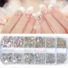 Nail Art strassz készlet 2400db Nail Gems Ab lapos hátú strassz drágakő kövek tároló rendszerezővel a fényes nyaraláshoz