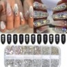 Nail Art strassz készlet 2400db Nail Gems Ab lapos hátú strassz drágakő kövek tároló rendszerezővel a fényes nyaraláshoz