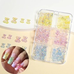 Nail Art strassz készlet 2400db Nail Gems Ab lapos hátú strassz drágakő kövek tároló rendszerezővel a fényes nyaraláshoz