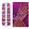 Nail Art strassz készlet 2400db Nail Gems Ab lapos hátú strassz drágakő kövek tároló rendszerezővel a fényes nyaraláshoz