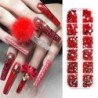 Nail Art strassz készlet 2400db Nail Gems Ab lapos hátú strassz drágakő kövek tároló rendszerezővel a fényes nyaraláshoz