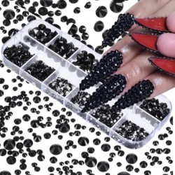 Nail Art strassz készlet 2400db Nail Gems Ab lapos hátú strassz drágakő kövek tároló rendszerezővel a fényes nyaraláshoz