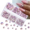 Nail Art strassz készlet 2400db Nail Gems Ab lapos hátú strassz drágakő kövek tároló rendszerezővel a fényes nyaraláshoz