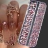 Nail Art strassz készlet 2400db Nail Gems Ab lapos hátú strassz drágakő kövek tároló rendszerezővel a fényes nyaraláshoz