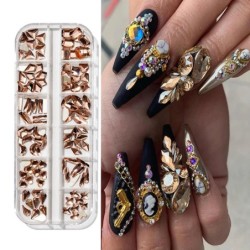 Nail Art strassz készlet 2400db Nail Gems Ab lapos hátú strassz drágakő kövek tároló rendszerezővel a fényes nyaraláshoz