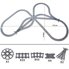 Városi vonatok flexibilis váltó vasúti sínek keresztező sínek villás egyenes ívelt építőelem tégla játékok kompatibilis 7996
