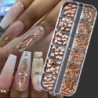 Nail Art strassz készlet 2400db Nail Gems Ab lapos hátú strassz drágakő kövek tároló rendszerezővel a fényes nyaraláshoz