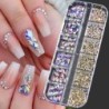 Nail Art strassz készlet 2400db Nail Gems Ab lapos hátú strassz drágakő kövek tároló rendszerezővel a fényes nyaraláshoz