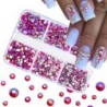 Nail Art strassz készlet 2400db Nail Gems Ab lapos hátú strassz drágakő kövek tároló rendszerezővel a fényes nyaraláshoz