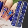 Nail Art strassz készlet 2400db Nail Gems Ab lapos hátú strassz drágakő kövek tároló rendszerezővel a fényes nyaraláshoz