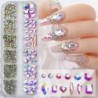 Nail Art strassz készlet 2400db Nail Gems Ab lapos hátú strassz drágakő kövek tároló rendszerezővel a fényes nyaraláshoz