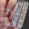 Nail Art strassz készlet 2400db Nail Gems Ab lapos hátú strassz drágakő kövek tároló rendszerezővel a fényes nyaraláshoz