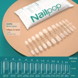 NAILPOP 120db műköröm teljes fedő nyomó köröm koporsó puha gél American Pose kapszula műköröm tippek hosszabbító rendszerhez